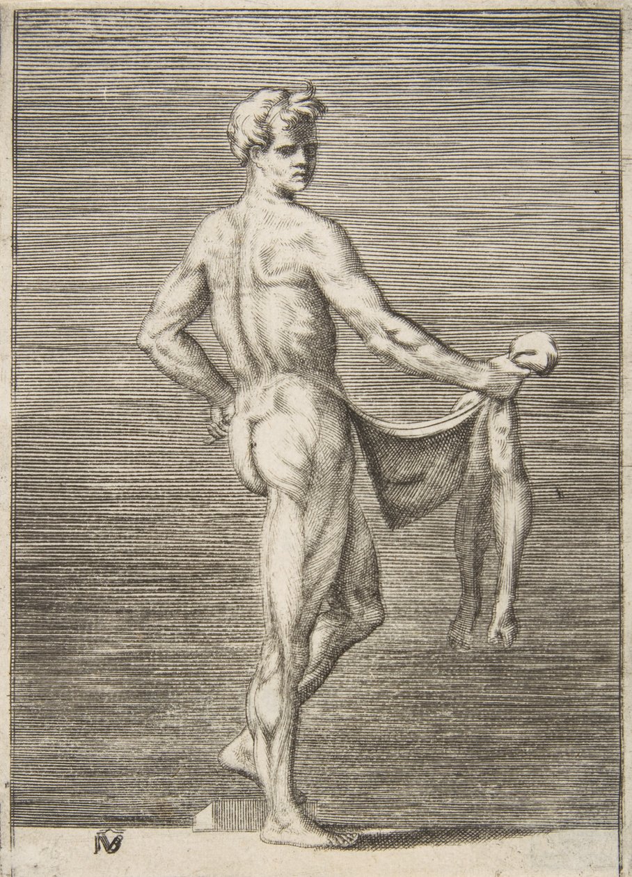 Homme écorché vu de dos, 1531-76 - Giulio Bonasone