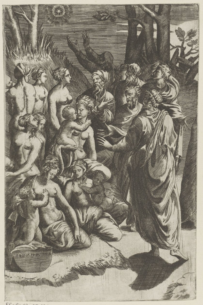 Groupe de figures sous une étoile - Giulio Bonasone