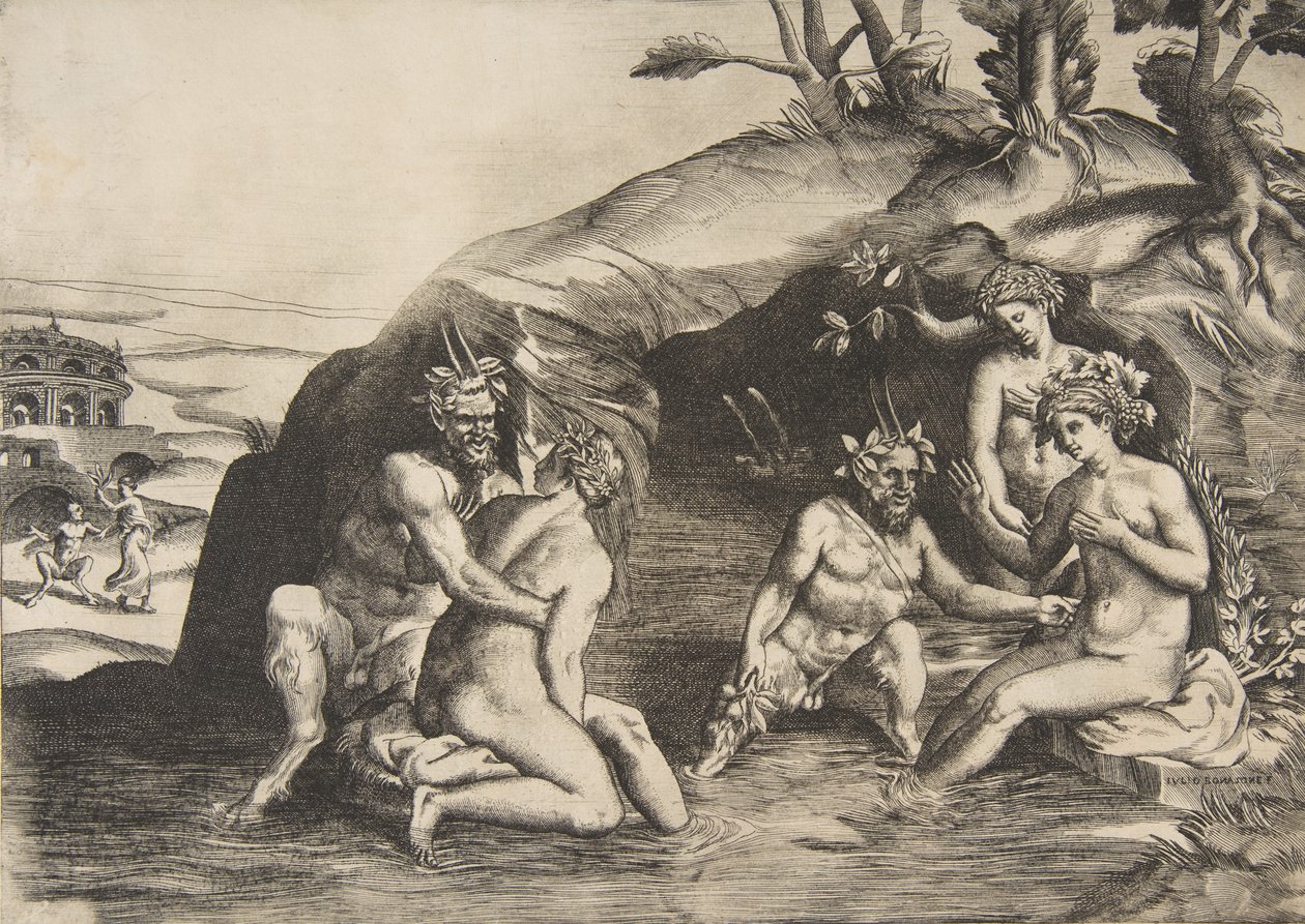 Nymphes et satyres se baignant, 1531-1576 - Giulio Bonasone
