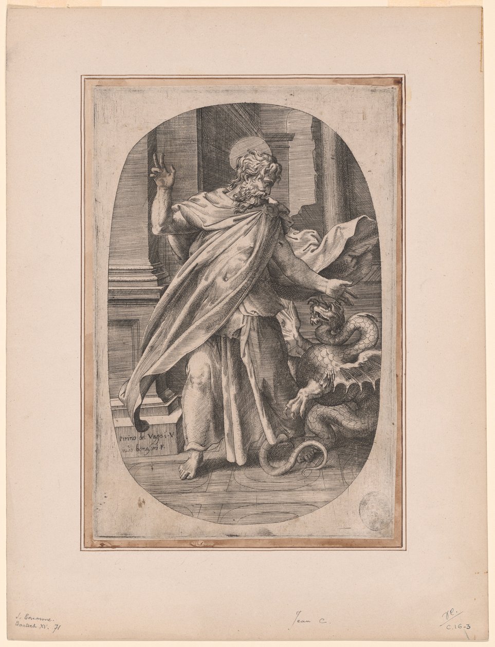 Saint Paul surmontant la vipère - Giulio Bonasone