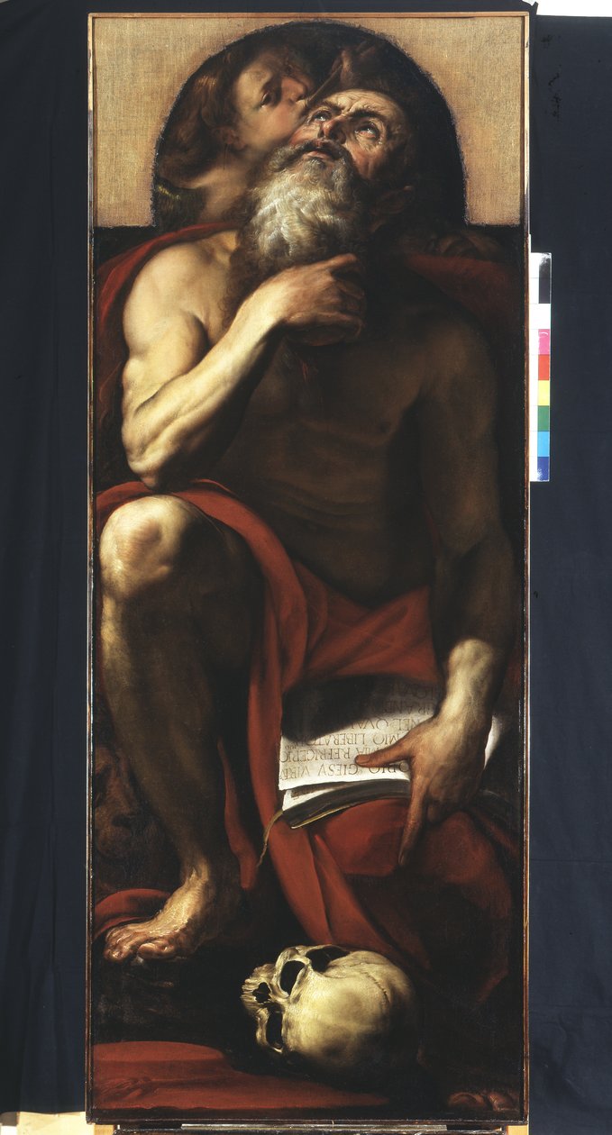 Saint Jérôme avec un ange - Giulio Cesare Procaccini