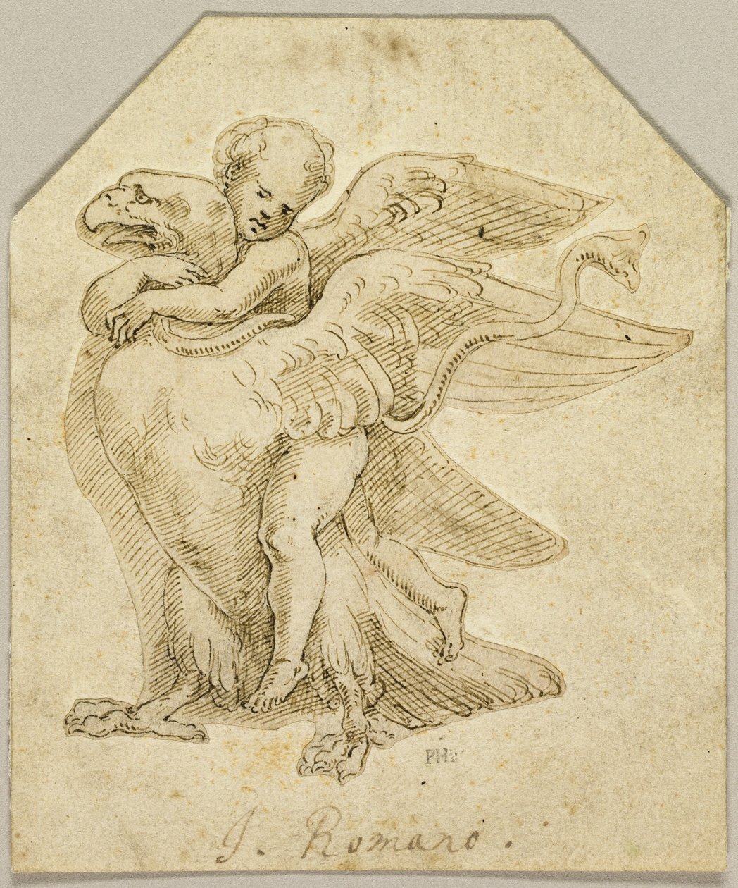 Cupidon à cheval sur un aigle - Giulio Romano