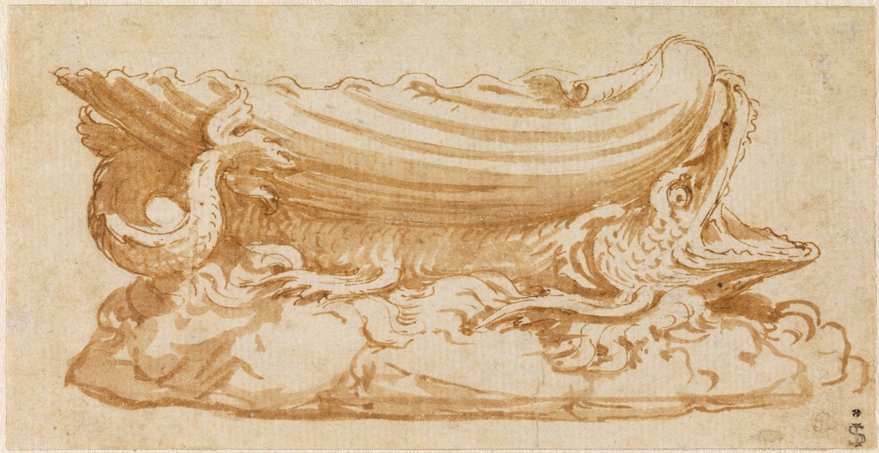 Dessin pour une salière en argent - Giulio Romano