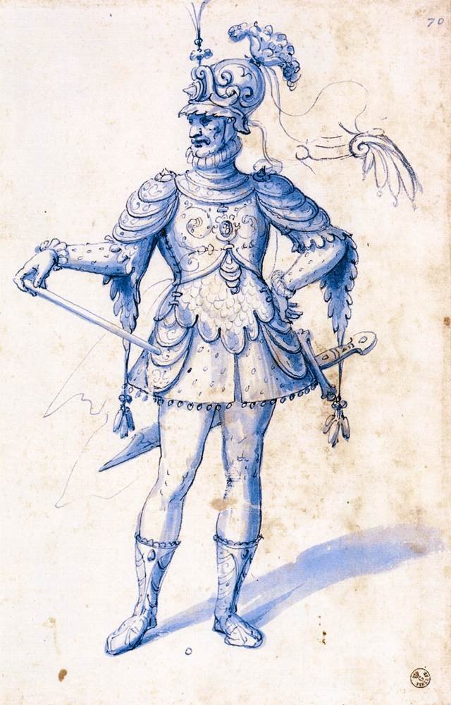 Dessin de costume pour un chevalier - Giuseppe Arcimboldo