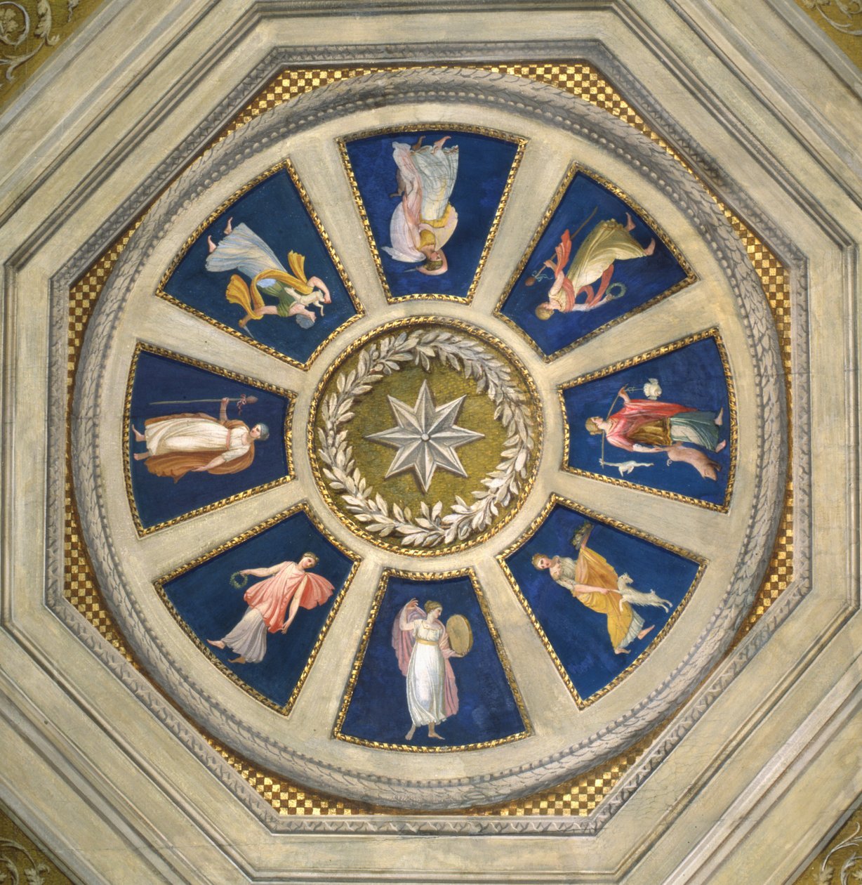 Plafond de Ménade au Palazzo Chigi, Rome, vers 1770 - Giuseppe Cades