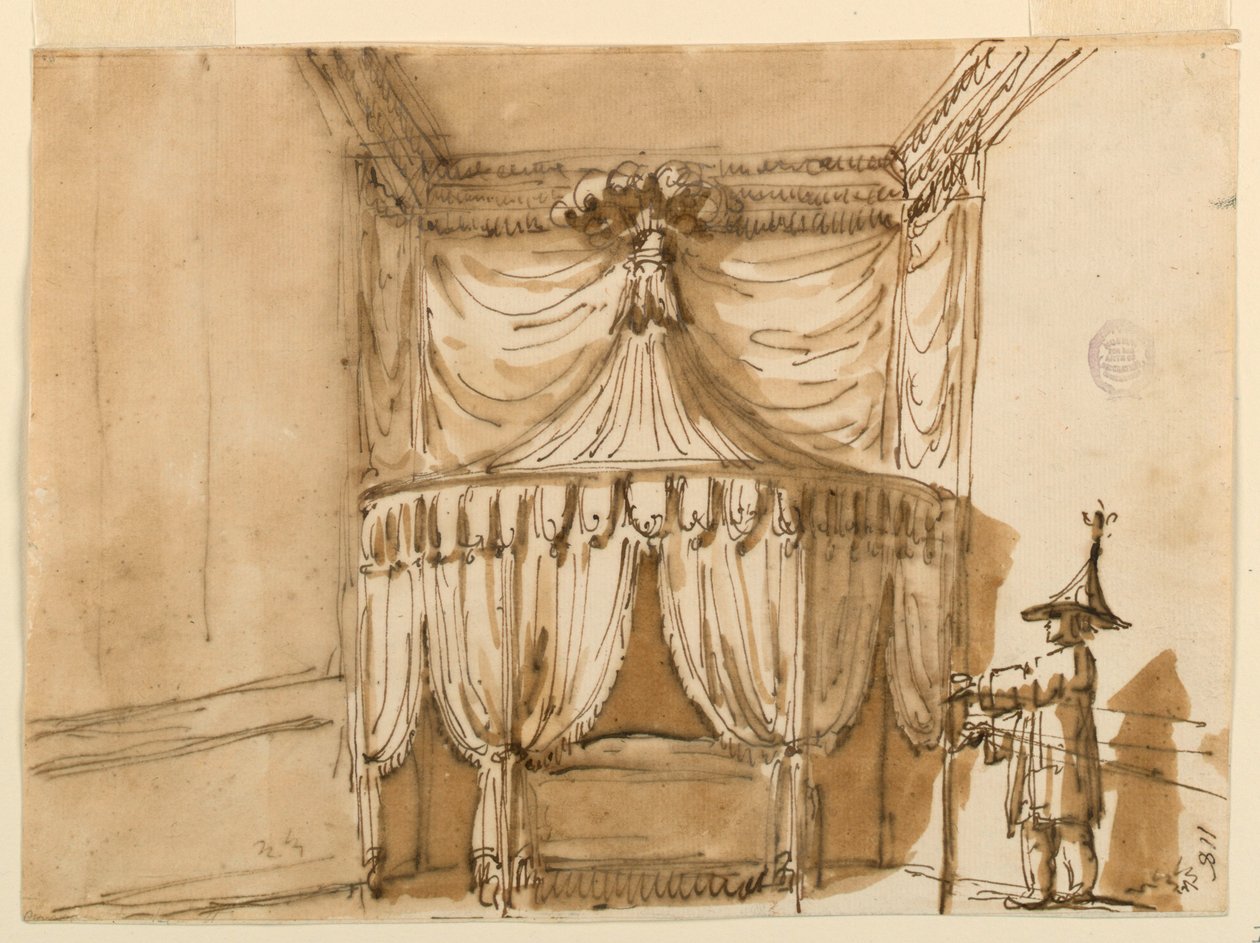 Alcôve de lit avec une figure - Giuseppe Barberi