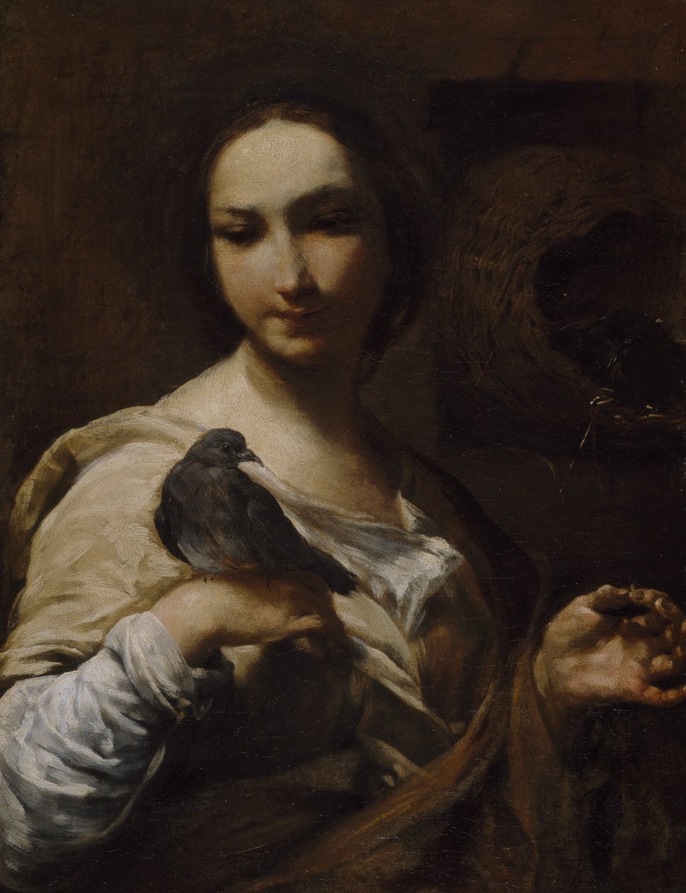 Fille tenant une colombe, 1721-27 - Giuseppe Maria Crespi