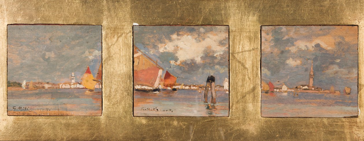 Triptyque avec lagune - Giuseppe Miti Zanetti
