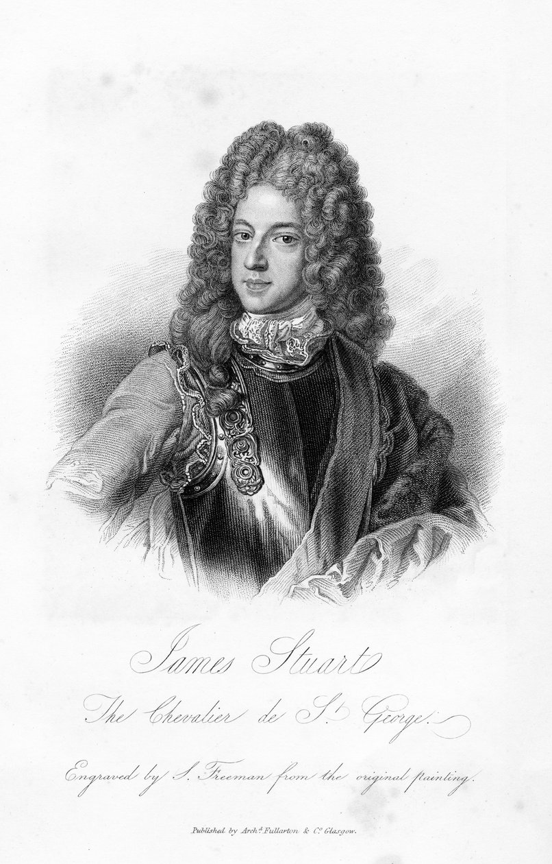 James Stuart, le Chevalier de Saint George, gravure de S. Freeman, c.1845 - Godfrey Kneller