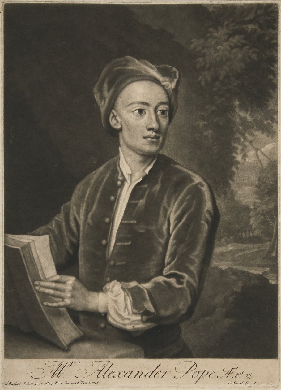 Alexander Pope, pub. 1716 - Godfrey Kneller
