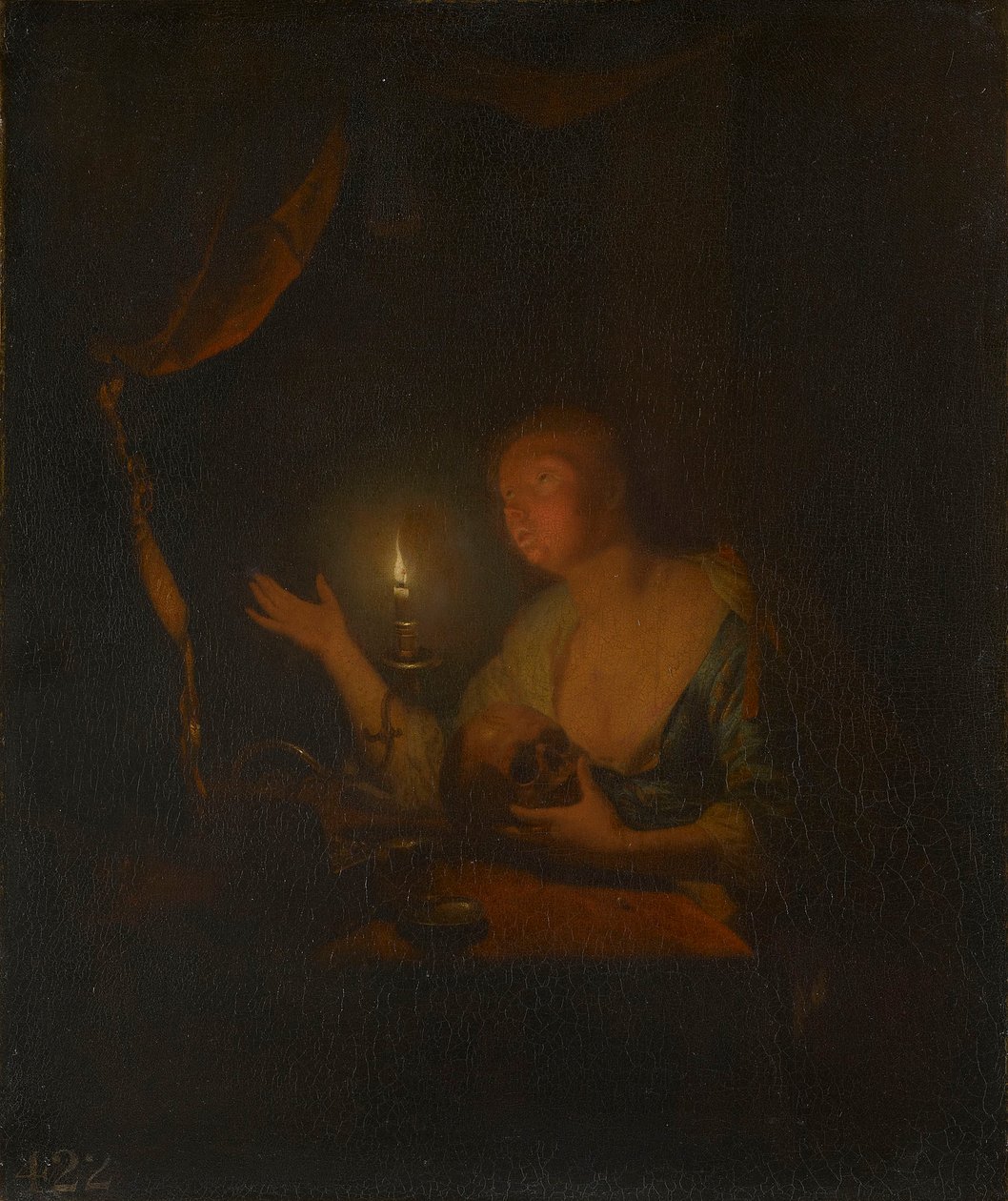 La Madeleine pénitente à la lumière des bougies - Godfried Schalcken