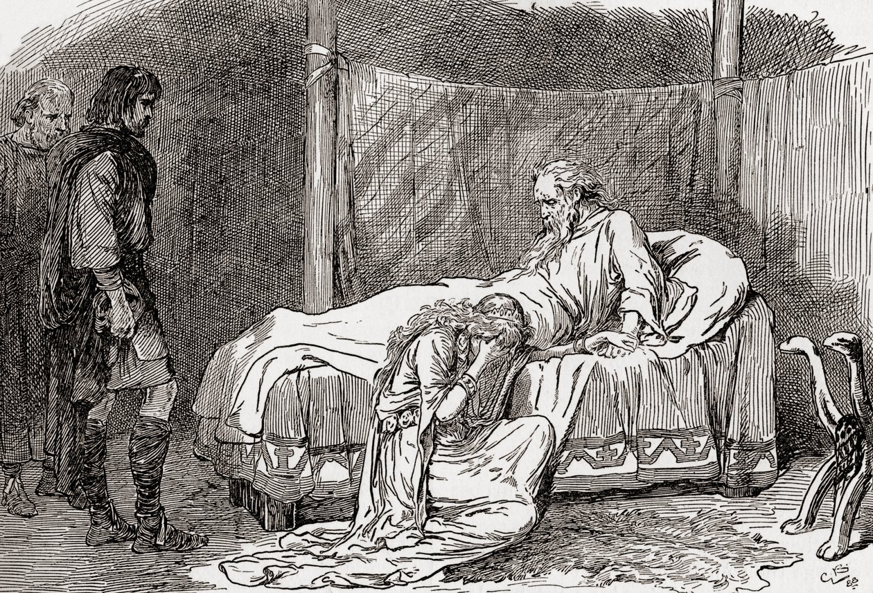 Scène de la pièce de William Shakespeare, Le Roi Lear, Acte IV, Scène 7 - Gordon Frederick Browne
