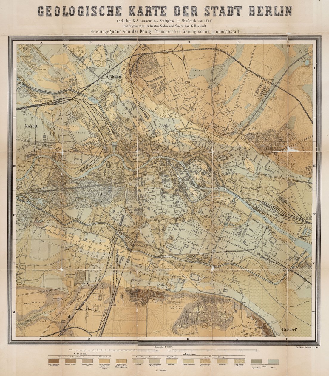 Carte géologique de la ville de Berlin - Gottlieb Berendt
