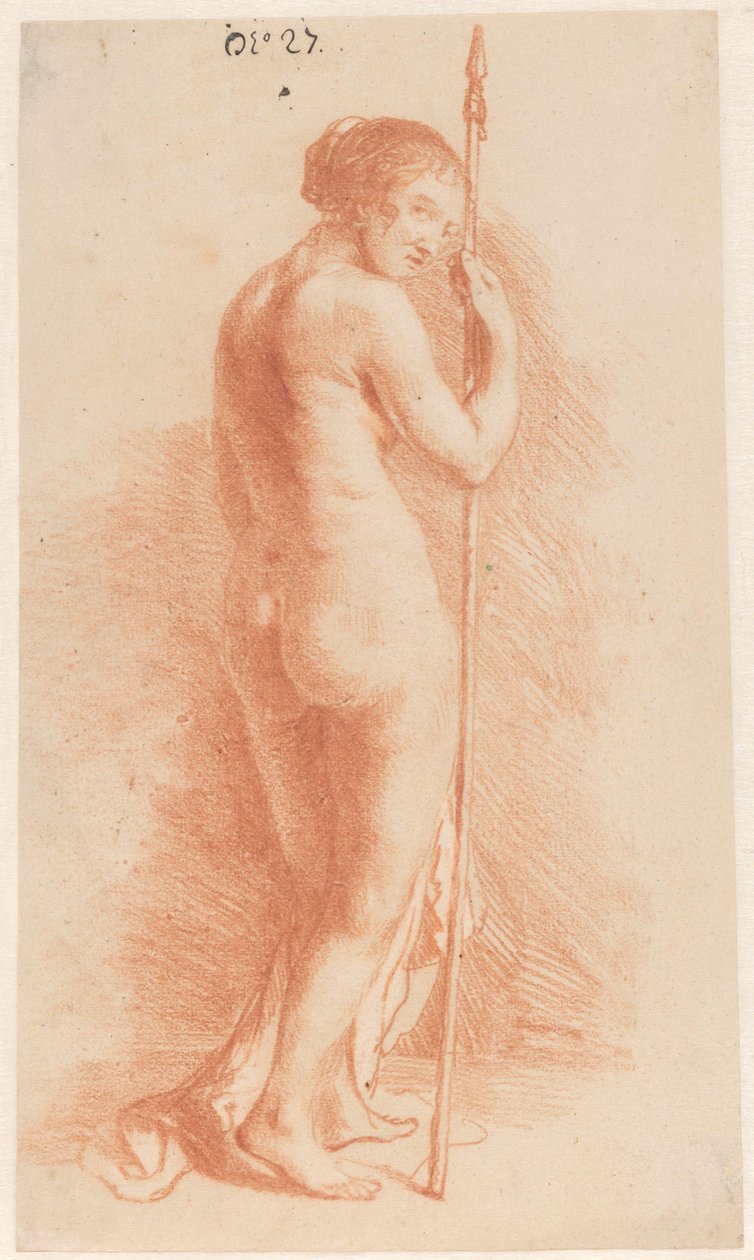 Femme debout avec une lance - Govert Flinck (attributed to)