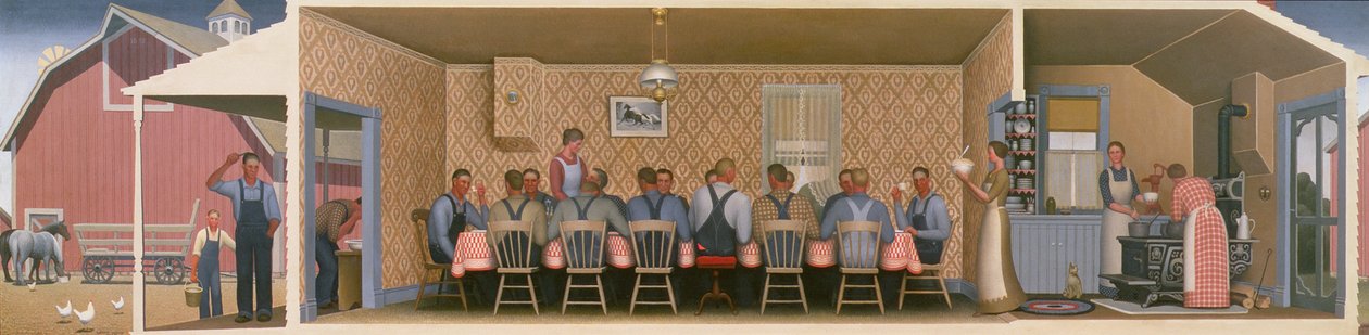 Dîner pour les batteurs, 1934 - Grant Wood