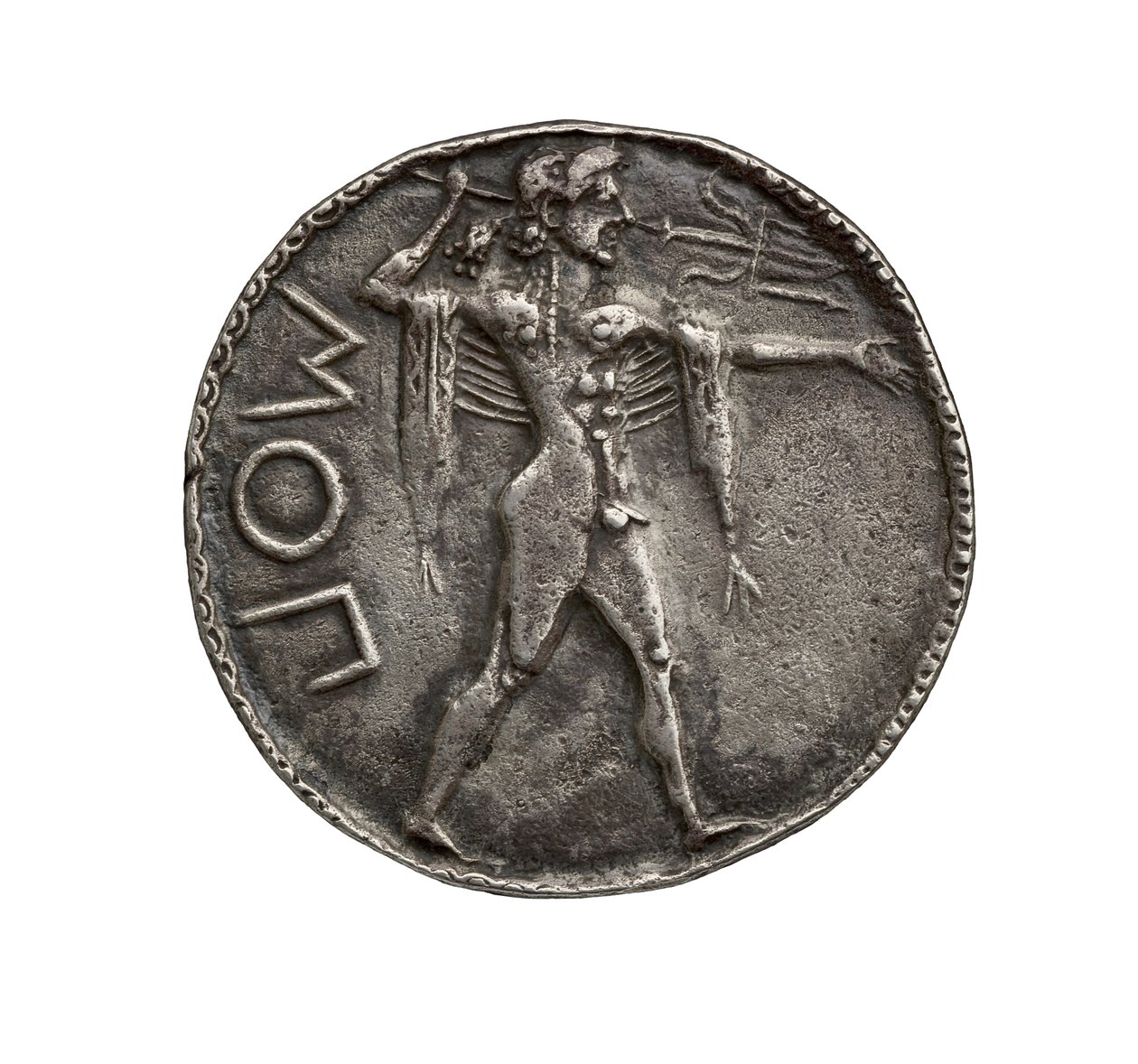Ancienne pièce de monnaie grecque incuse en argent de Posidonia, 510-30 après J.-C. - Greek