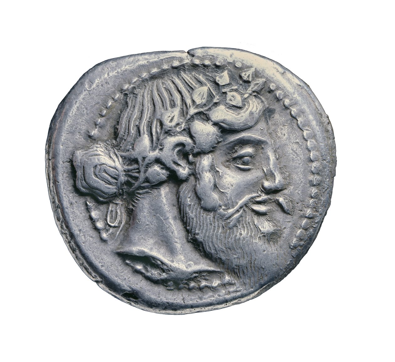 Ancienne pièce de monnaie grecque en argent de Naxos, 460 av. J.-C. - Greek