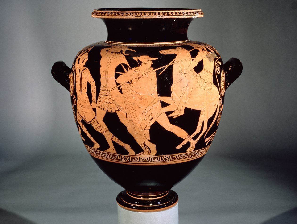 Amphore à figures rouges attiques représentant des Amazones et des Grecs - Greek