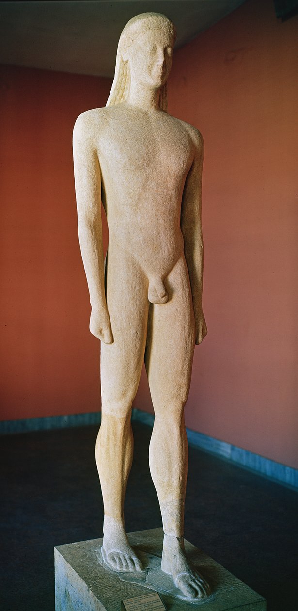 Kouros cycladique, de Milos, c.550 av. J.-C. (marbre) - Greek