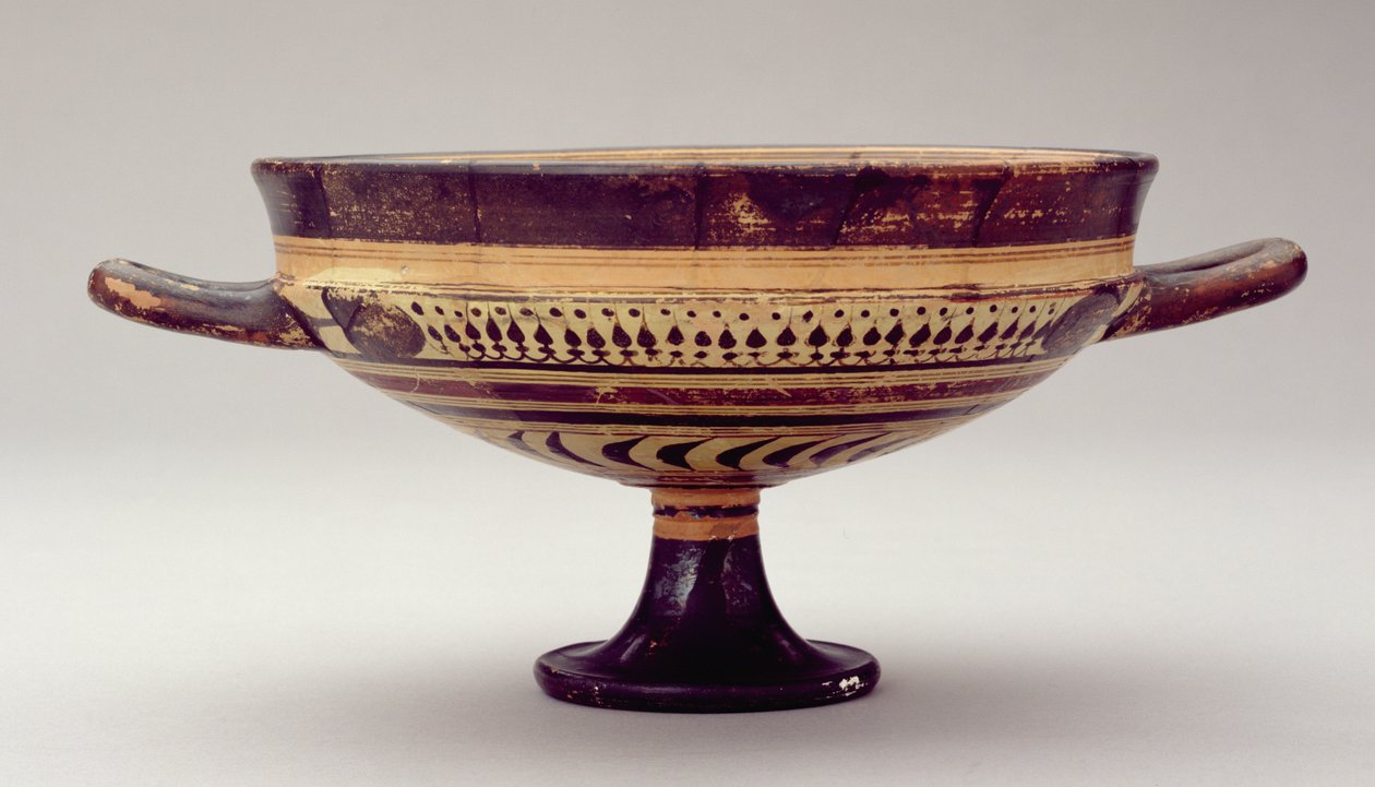 Coupe kylix laconienne représentant Zeus et Hermès, c.550-530 av. J.-C. - Greek