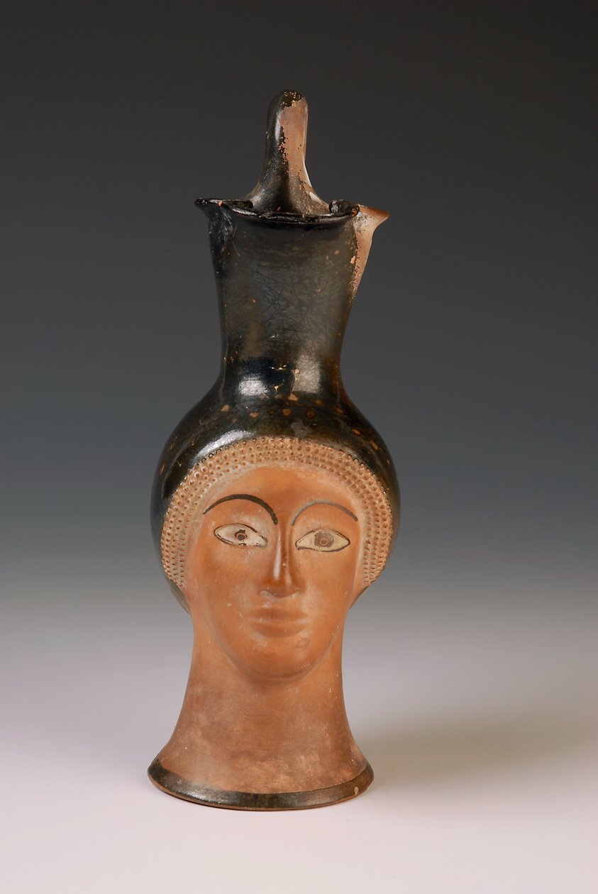 Œnochoé en forme de tête féminine - Greek