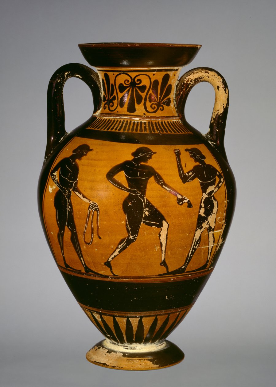 Amphore panathénaïque avec trois athlètes - Greek