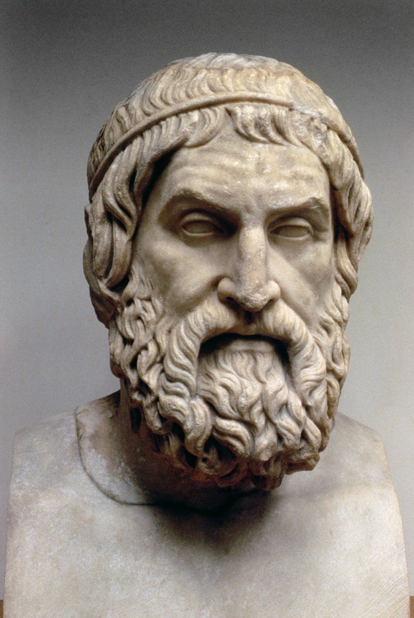 Buste portrait de Sophocle (c.496-05 av. J.-C.) - Greek