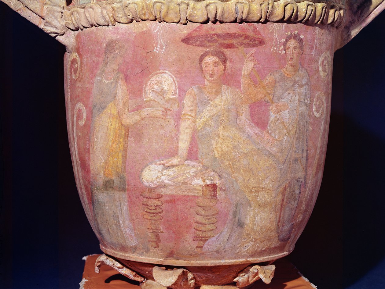Pot avec une scène de femmes se baignant - Greek