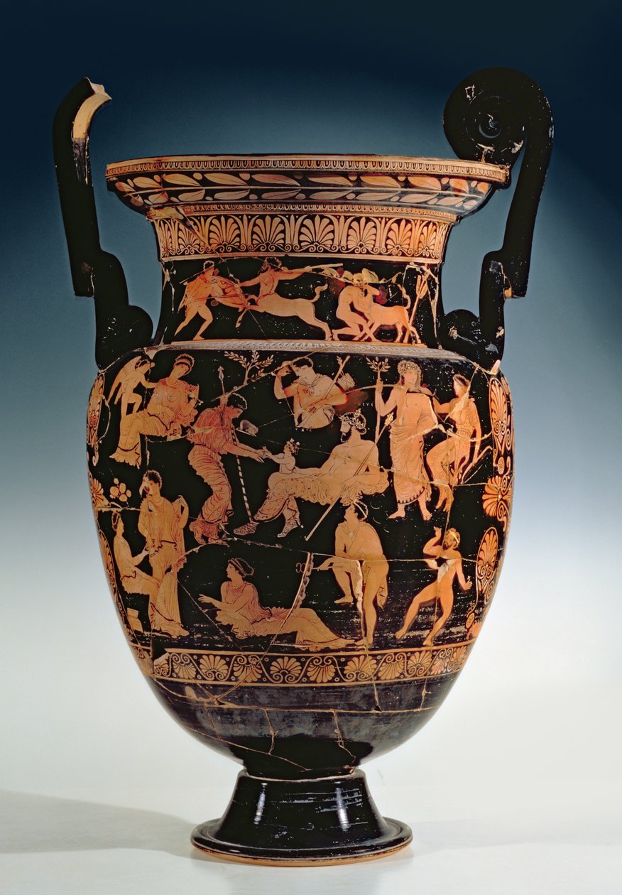 La naissance de Dionysos, cratère proto-apulien à figures rouges, fin du 5e siècle av. J.-C. - début du 4e siècle av. J.-C. - Greek