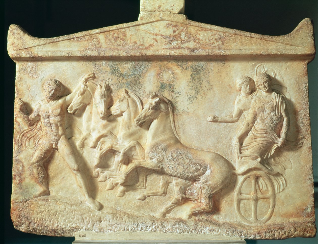 Relief votif représentant Echelos et Basile, vers 400 av. J.-C. (marbre) - Greek