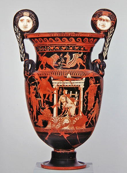 Cratère à volutes à figures rouges apuliennes, vers 375-350 av. J.-C. - Greek