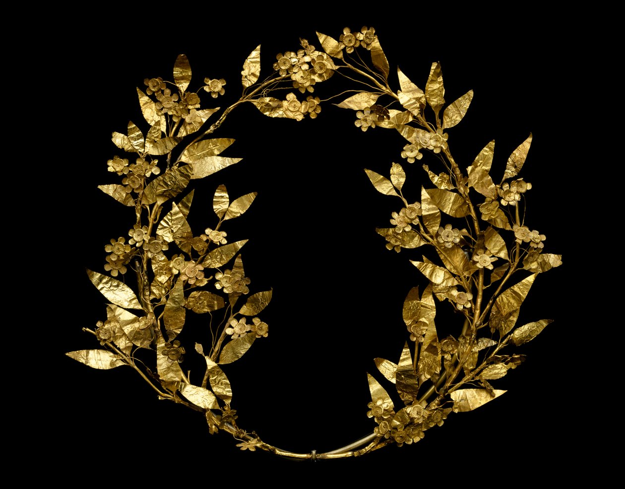 Couronne de myrte, du Péloponnèse, 330-250 av. J.-C. (or) - Greek School