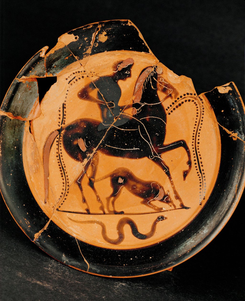 Cavalier et son chien (argile) - Greek School