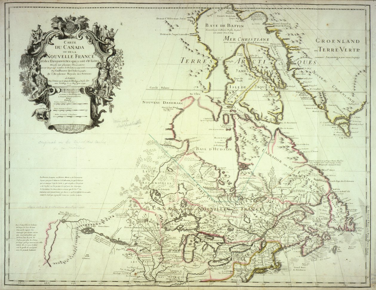 Carte du Canada, publiée à Paris, 1703 - Guillaume Delisle