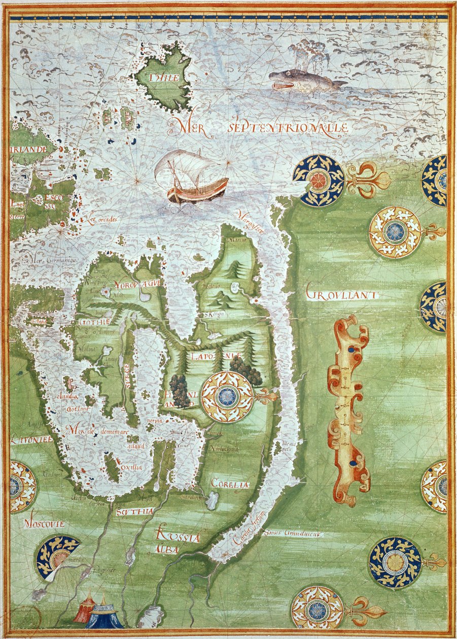 Fol.10v Carte de la Scandinavie et de la Russie du Nord, de 