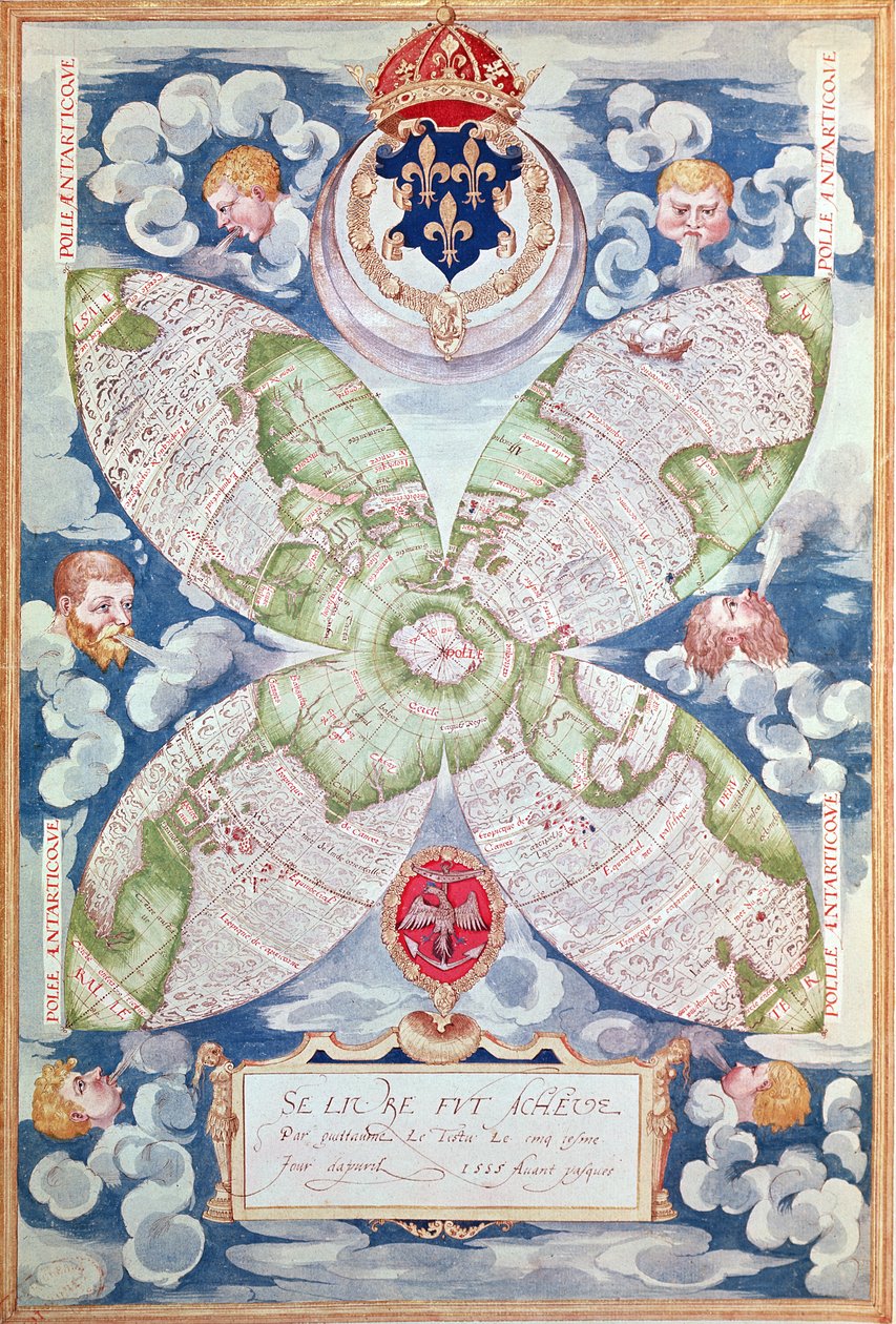 Fol.7v Carte du Pôle Nord, de 