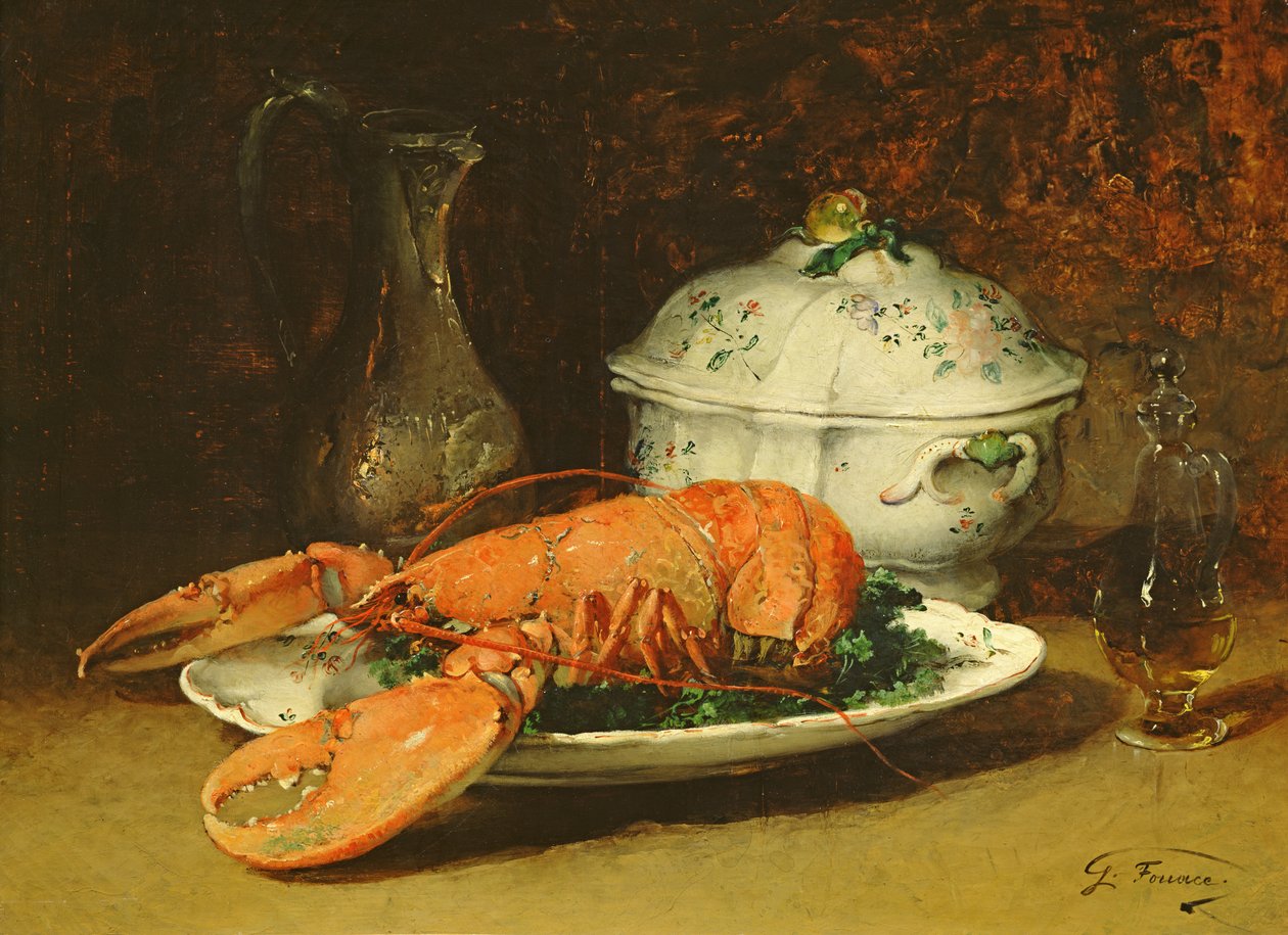 Nature Morte avec un Homard et une Soupière - Guillaume Romain Fouace