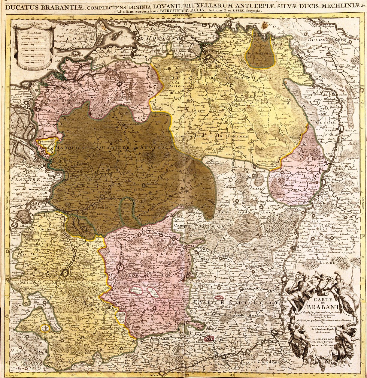 Carte du Brabant (Belgique et Pays-Bas) (gravure) - Guillaume Delisle