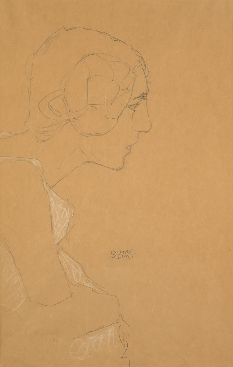 Profil à droite (détail) - Gustav Klimt