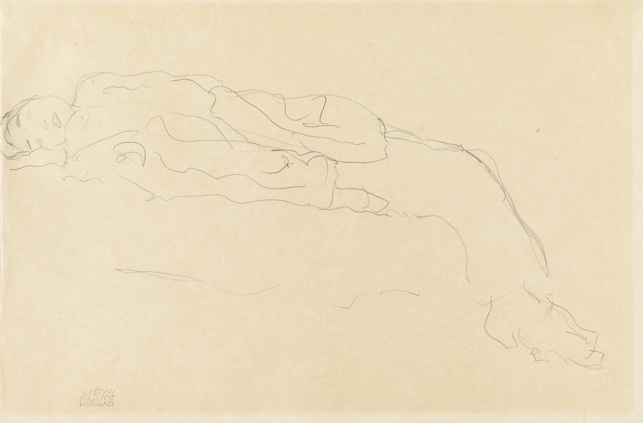 Femme allongée sur un canapé - Gustav Klimt