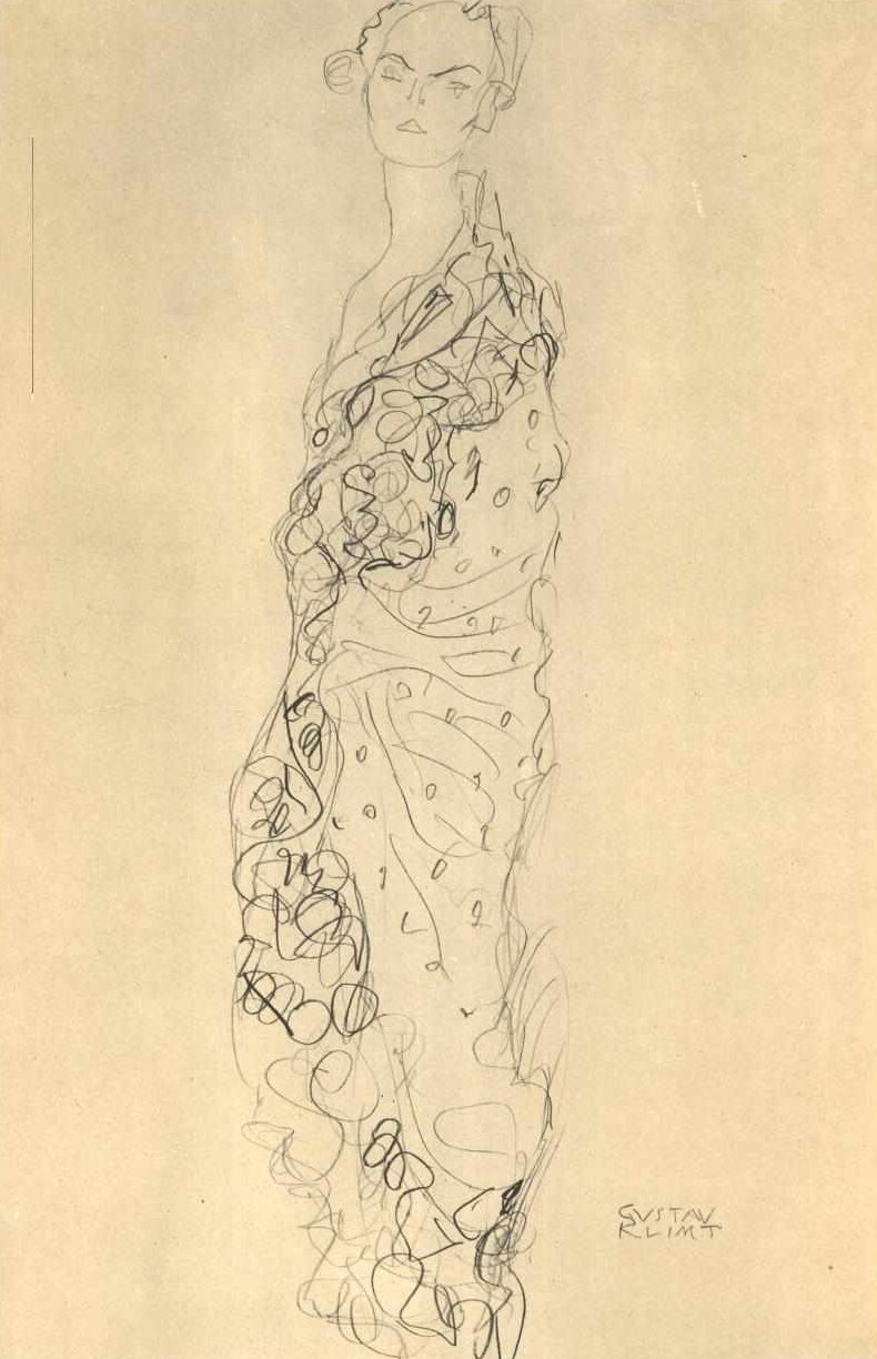 Dame avec éventail - Gustav Klimt