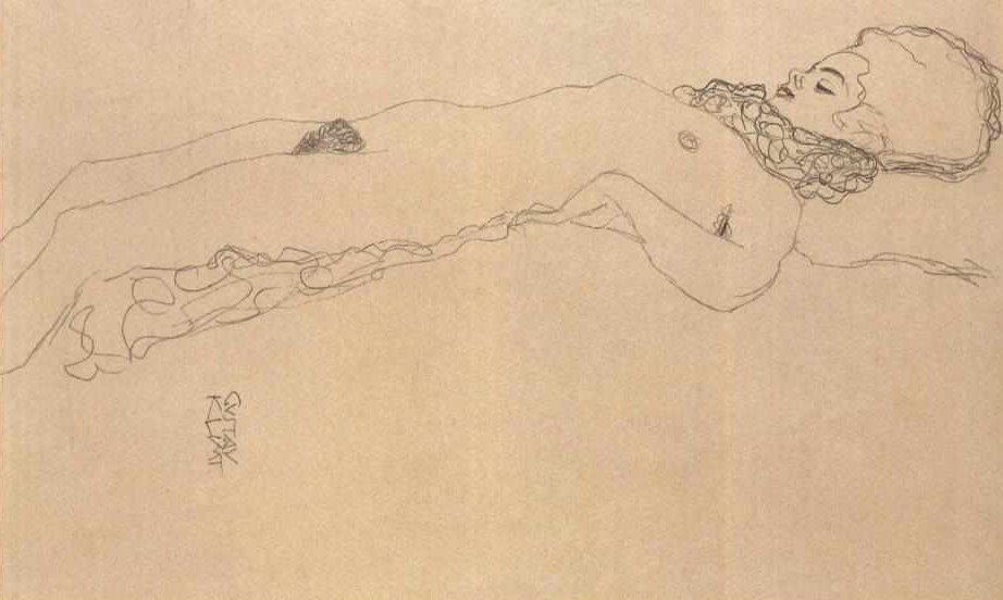 Nu couché - Gustav Klimt