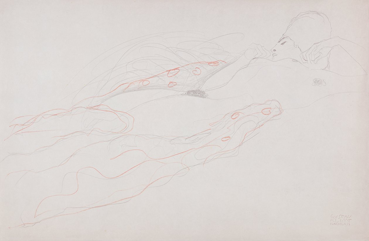 Nu allongé - Gustav Klimt