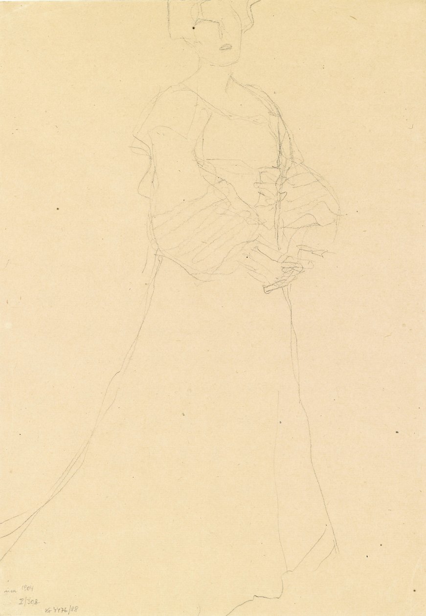 Dame debout vers la droite - Gustav Klimt