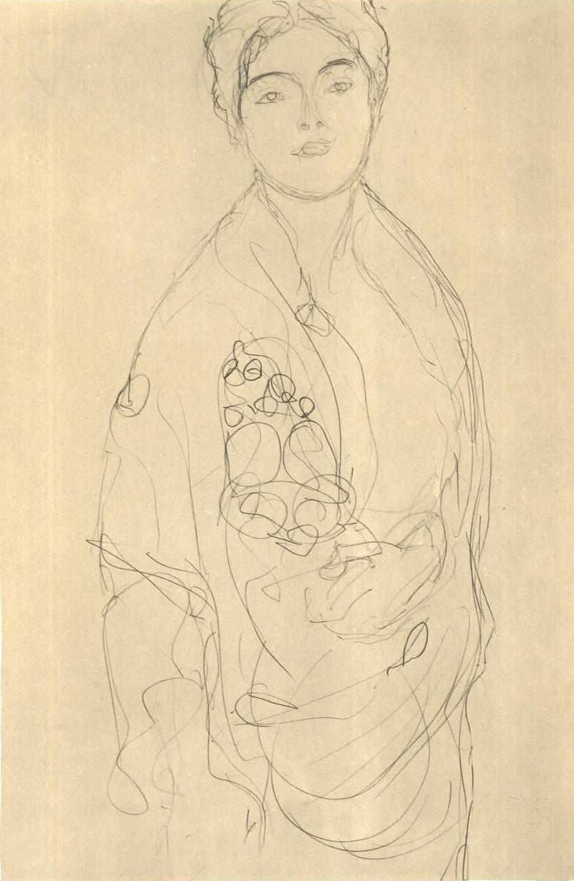 Femme debout légèrement vers la droite - Gustav Klimt
