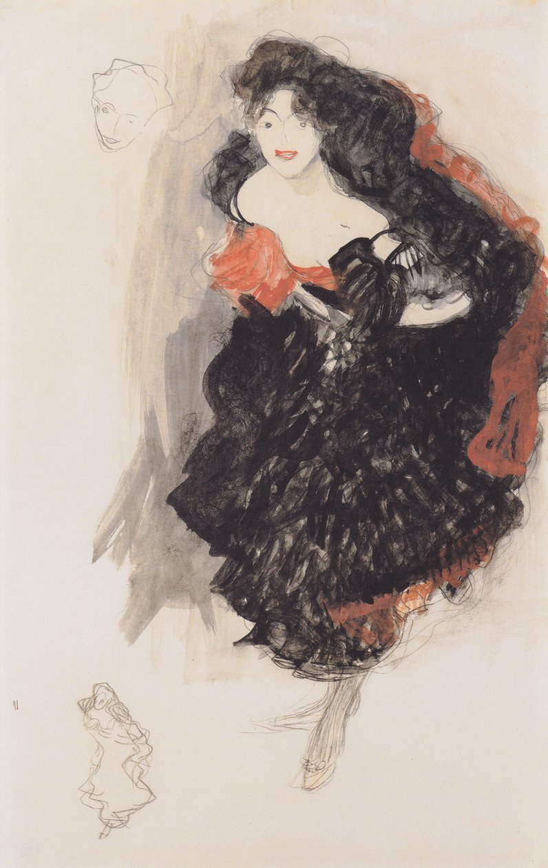 Étude pour le tableau Judith II - Gustav Klimt