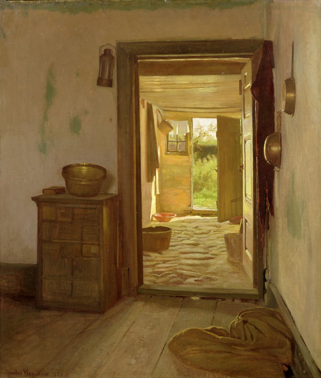 Intérieur de Ferme avec une Porte Ouverte - Gustav Vermehren