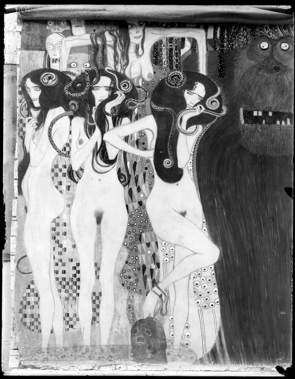 Frise de Beethoven : détail de "Les forces hostiles" - Gustav Klimt