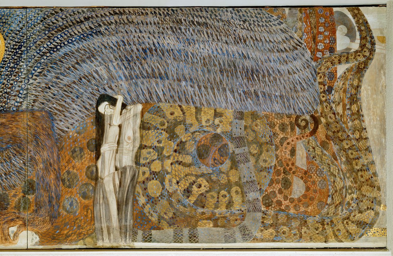 Beethovenfrieze, personnification du chagrin rongeur - Gustav Klimt