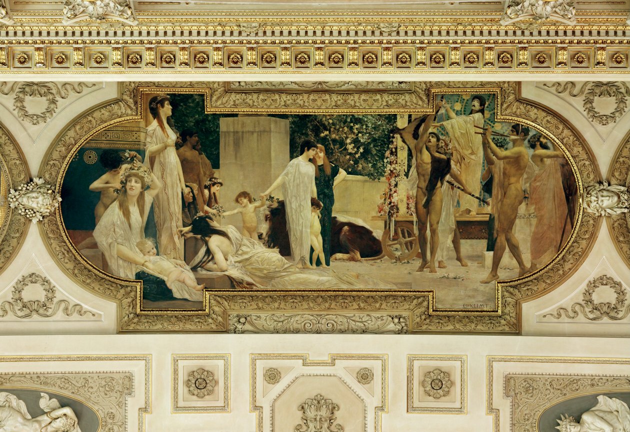 Burgtheater (théâtre de cour) de Vienne, fresque du plafond, détail - Gustav Klimt
